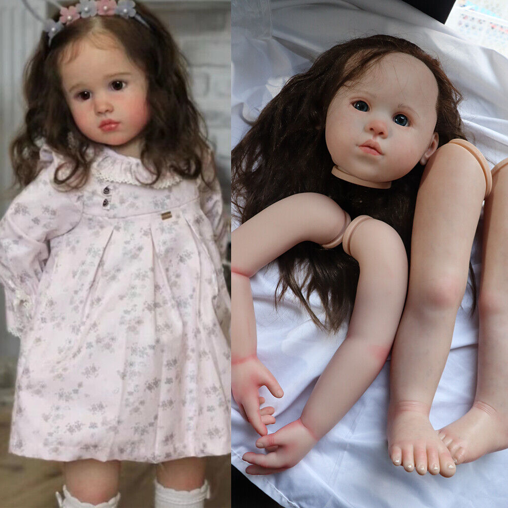 32in Huge Reborn Baby Louisa Painted Kits Hand-Rooted Hair 32in Huge Reborn Baby Louisa Painted Kits Hand-Rooted Hair