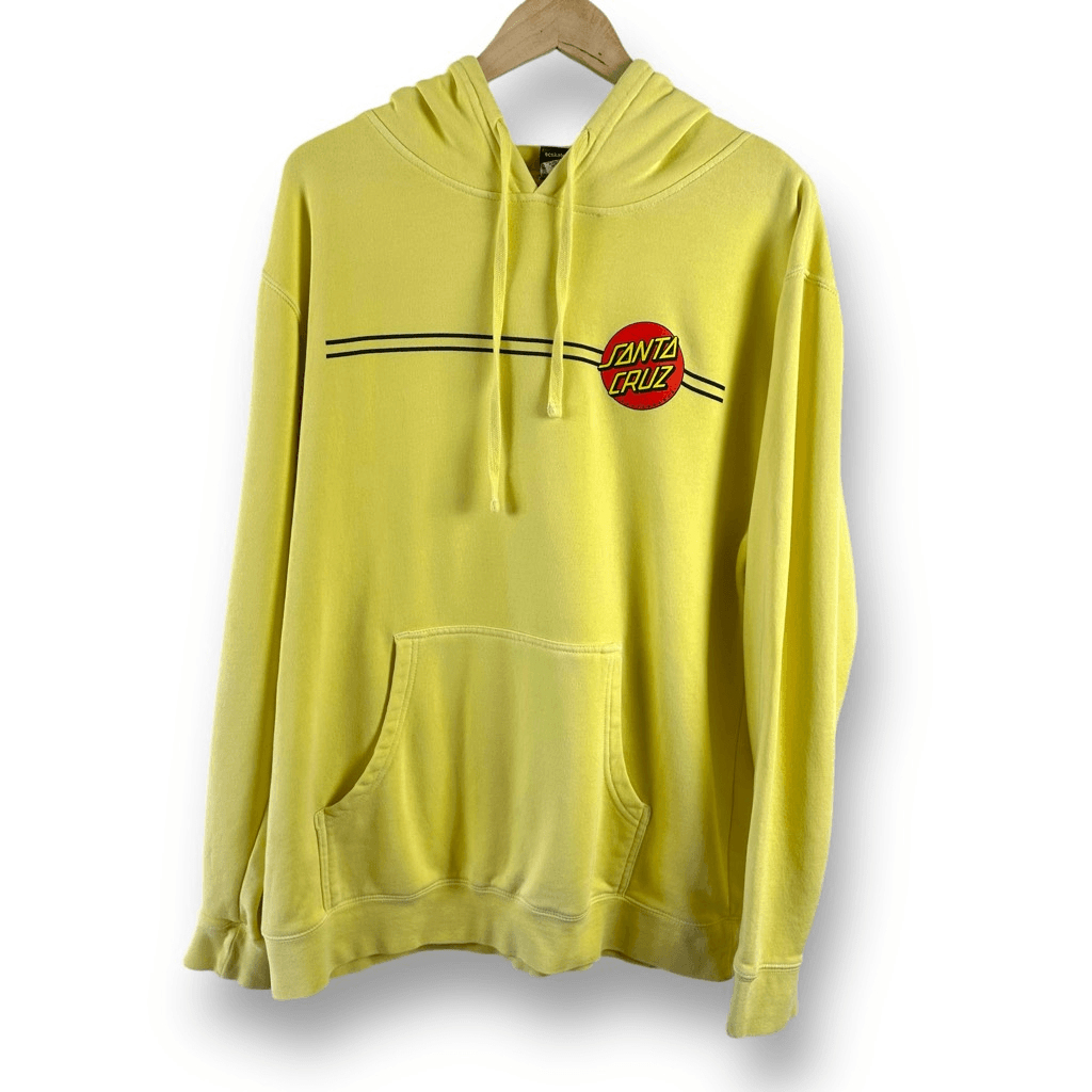 Santa Cruz Skateboards Men's L Graphic Hoodie Sweatshirt Yellow Streetwear Skate