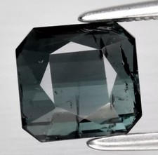 1.45ct 6.7x6.5mm Octagon Natural Unheated Bluish Green Tourmaline, Gemstone