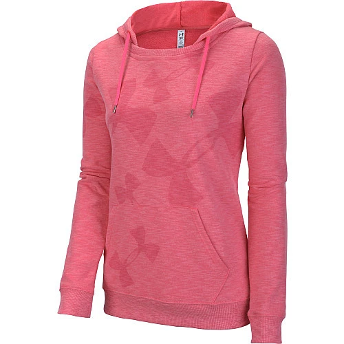 under armour womens kaleidalogo pullover hoodie pink kangaroo pocket sizes