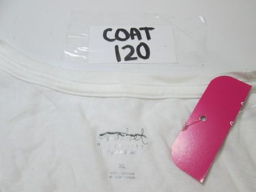 NWT Isabel Maternity Women Size XL Long Sleeve Shirt White U-Neck Stretch Casual - Picture 7 of 7