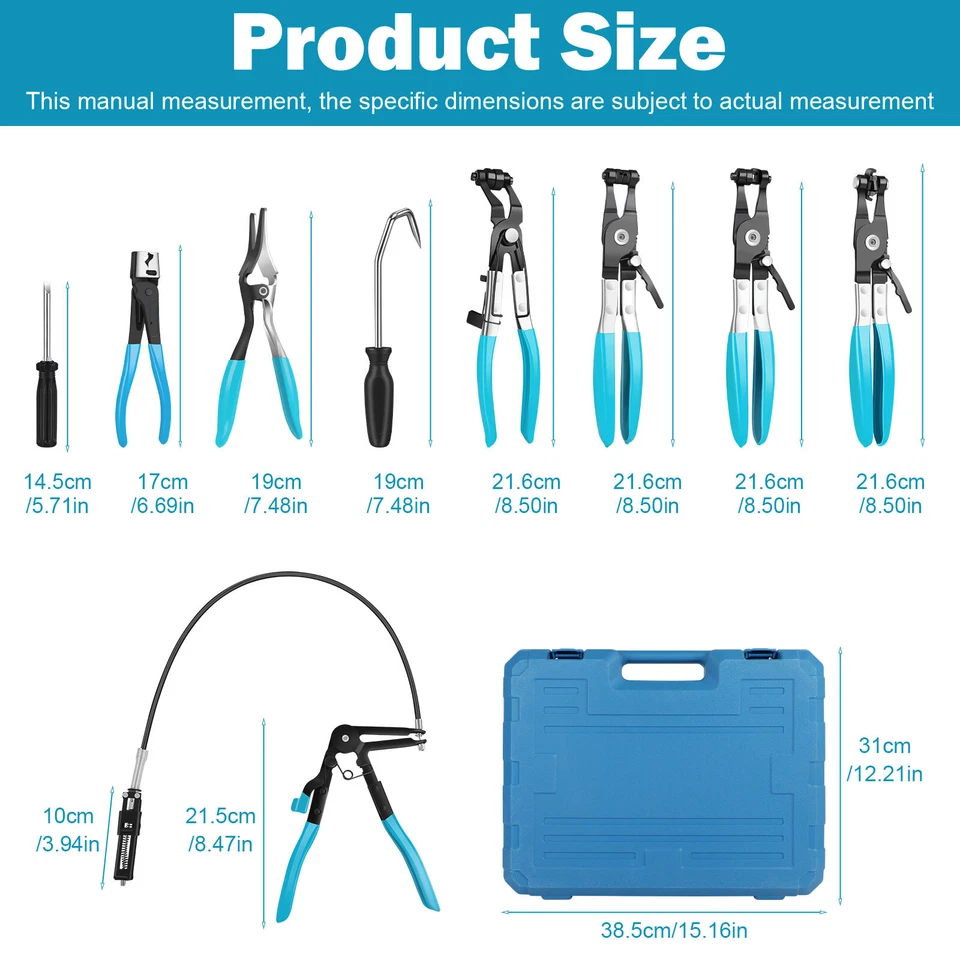 Schlauchklemmenzangen Set Schlauchschellenzange Schlauchschelle Zange Werkzeug - Bild 4 von 4