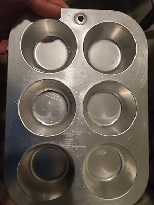 Vintage Aluminum Mirro Cup Holes Cupcake Muffin Pan 10
