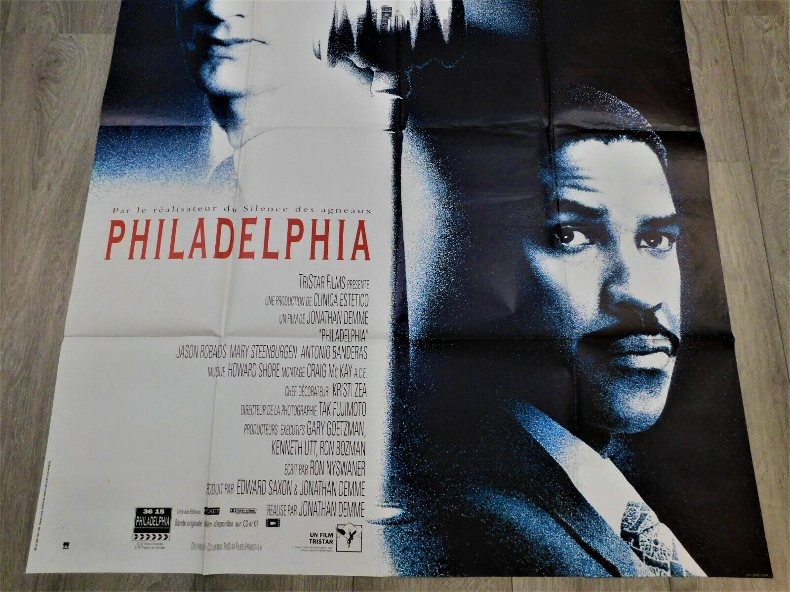 Philadelphia French Movie Poster Original 47"63" 1993 Demme Hanks  Washington