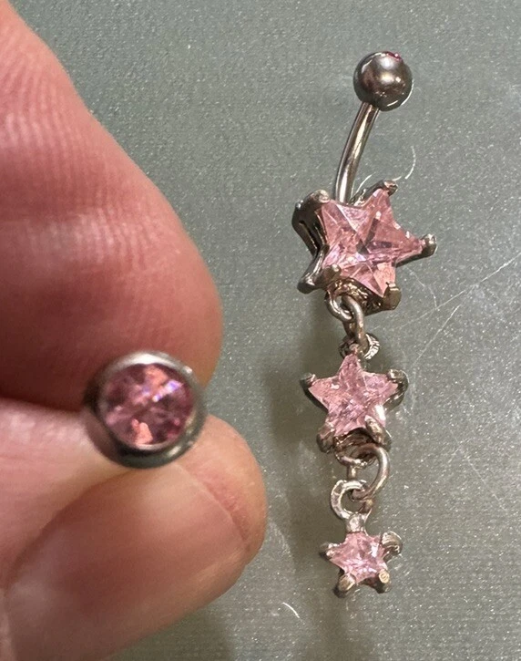 Звезда подвеской/playboy кролик/розовый со стразами пупок пирсинг - набор из 3 - Изображение 2 из 2
