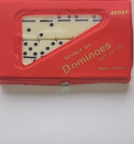 Double Six Dominoes Game Mini Set Of 28 Travel Size Is 1 1/2″X3/4″X1/4″