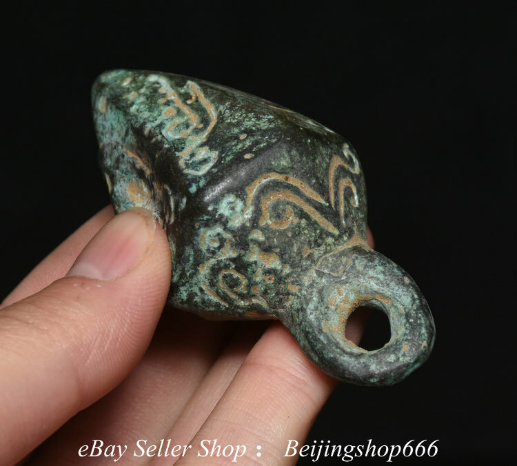 2.8" Old Chinese Bronze Dynasty Palace Balance killick Words Statue