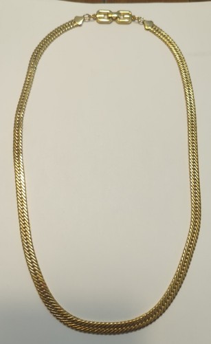 Vintage Givenchy Gold Herringbone Chain Necklace 2