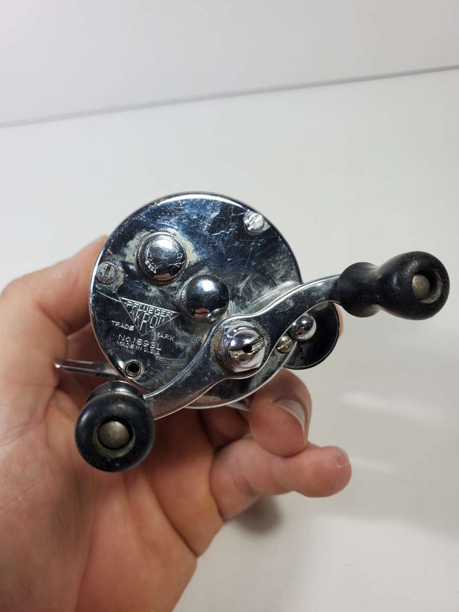 VNTAGE PFLUEGER AKRON No. 1893L Chrome Fshng Reel Castng Reel U S A