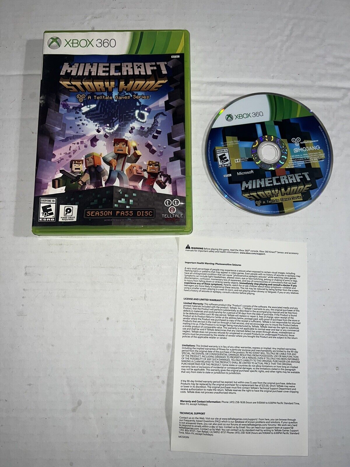 Minecraft: Story Mode - Telltale Games Season Pass Disc (Xbox 360)  894515001658