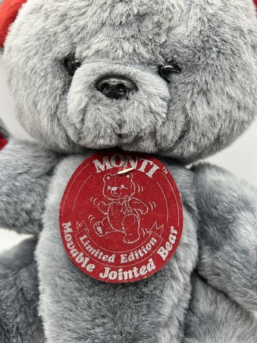 Vintage Monti Movable Jointed Stuffed Plush Bear Toy 1980s - Picture 10 of 10