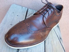 JOHNSTON MURPHY Dress Shoes Soft Mahogany Brown Leather Wingtip Oxfords Size 11M