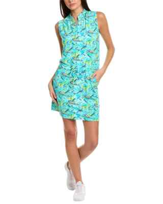 NWT Ladies IBKUL Rachel Jade Multi Sleeveless Drawstring Golf Dress XS S M L XL