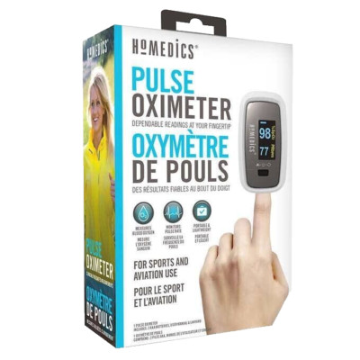 HoMedics Premium Pulse Oximeter ±2% Measurement Accuracy Pulse Rhythm Graph