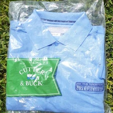 Cutter & Buck PGA Polo Large Blue World Amateur Handicap Championship New Drytec
