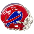 Scott Norwood Signed Bills TB Mini Helmet w/ Wide Right Beckett Wit BAS COA