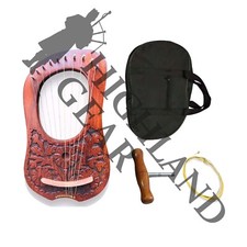 LYRE HARP 10 STRINGS ROSE WOOD/ROSEWOOD LYRA HARP CARRYING CASE/STRINGS HARP