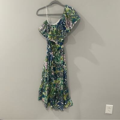A.L.C. Dress Janelle One Shoulder Midi in Green Floral | eBay