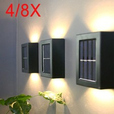 4/8x LED Lámpara Solar Lámpara de Pared Up Down Exterior Jardín Lámpara Solar Lámpara de Valla DHL