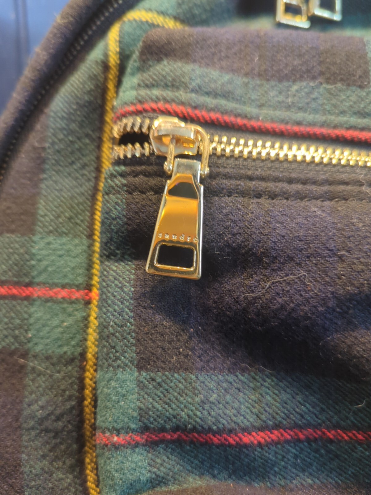 Sandro Glen Plaid Wool Backpack - image 2