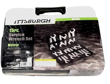 Pittsburgh 15 pc service wrench set Metric with case