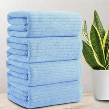 Deal ! 4-Pack Oversized Bath Towels Set – Soft Microfiber by Jessy Home, New.