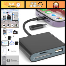 SD Card Reader for iPhone iPad, USB-C to Lightning Adapter, Micro SD Viewer, N