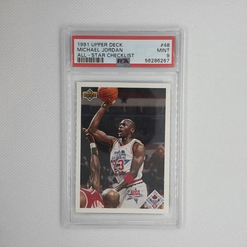 Michael Jordan 1991 Upper Deck #48 Chicago Bulls Basketball Card PSA 9 MINT