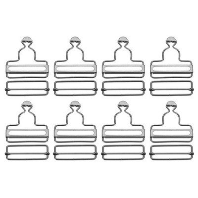 Suspender Buckles, 8 Set Metal Buckles for Replacement 50mm, Black