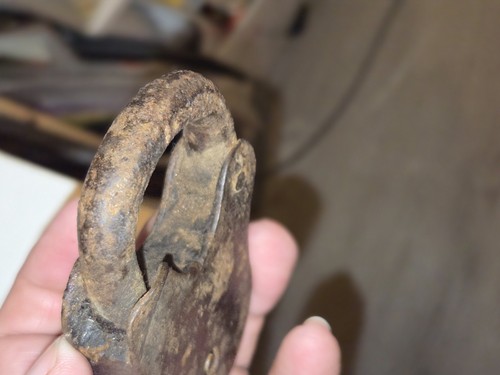 Ancient Iron Padlock of the 19th century No Key - Picture 6 of 6
