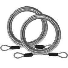 VIVBOO 3mm Stainless Steel Security Cable 4/6/10/15FT 6ft 2Pack , Black