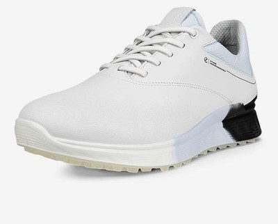 ECCO S-Three GTX Gore Tex Leather  Golf Shoes White/ Sky Blue