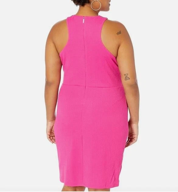 Abito tubino Michael Kors donna rosa colletto incrociato reggicalze più 1x WR381F94N5