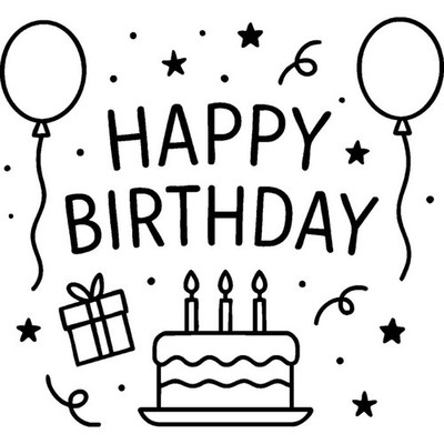 Stempel ''Happy Birthday'' unmontiert (RS054335)