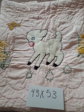 Hand stitched baby girl quilt Blanket 43x53