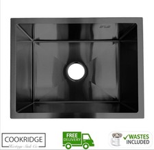 Inset Kitchen Sink Undermount 550mm Brushed Stainless Steel, Gold, Gunmetal Grey