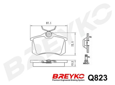 DAVID VASCO Q823 Bremsbelagsatz, Scheibenbremse für AUDI,CITROËN,PEUGEOT,RENAULT