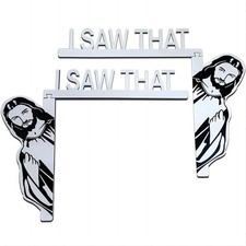 2Pcs I Saw That Jesus Sign Door Frame Decor, Funny Home Decor Black White