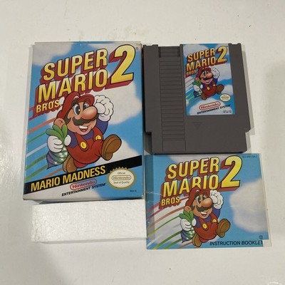 Super Mario Bros 2 Nintendo NES Game Complete with Box and Manual plus foam