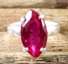 10 Ct Natural Padparadscha Pink Sapphire 16 x 8 mm Marquise Gemstone Men's Ring