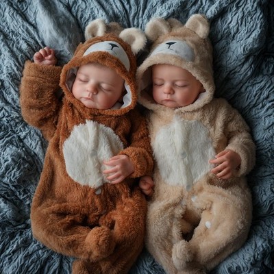 Lifelike Reborn Baby Twins - 20 inch Soft Body Realistic Newborn Dolls for Ki...