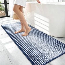 OLANLY Bathroom Runner Rugs 47x17, Extra Soft Absorbent 47" X 17", Navy