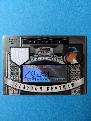 Clayton Kershaw [Autograph Jersey] #BSPCK 2007 Bowman Sterling Prospects card