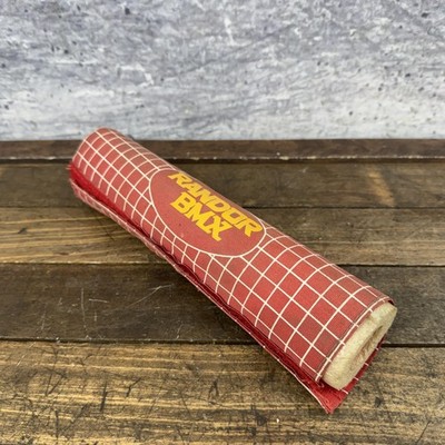 Vintage Randor BMX Pad Red Grid Handlebar Frame Foam 80s Old