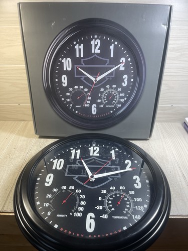 Harley-Davidson Bar & Shield Outdoor 3-IN-1 Clock / Thermometer HDX-99173