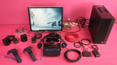 HTC Vive Pro VR Headset w/ HMD, Audio & 2 Controllers, 2 Base, Link Box, PC