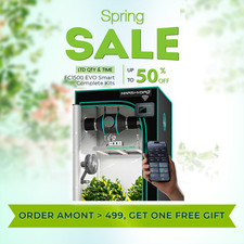 MARS HYDRO 80x80x160cm Growbox Komplet+FC1500 LED EVO+6" Ventilatore Clip on,Controllo APP