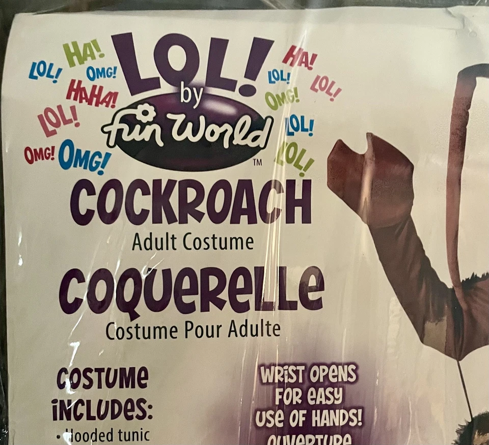 Divertido Disfraz de Halloween Mundo Cucaracha para Adultos Talla Única 6 pies 200 libras NUEVO Foto 3 de 4