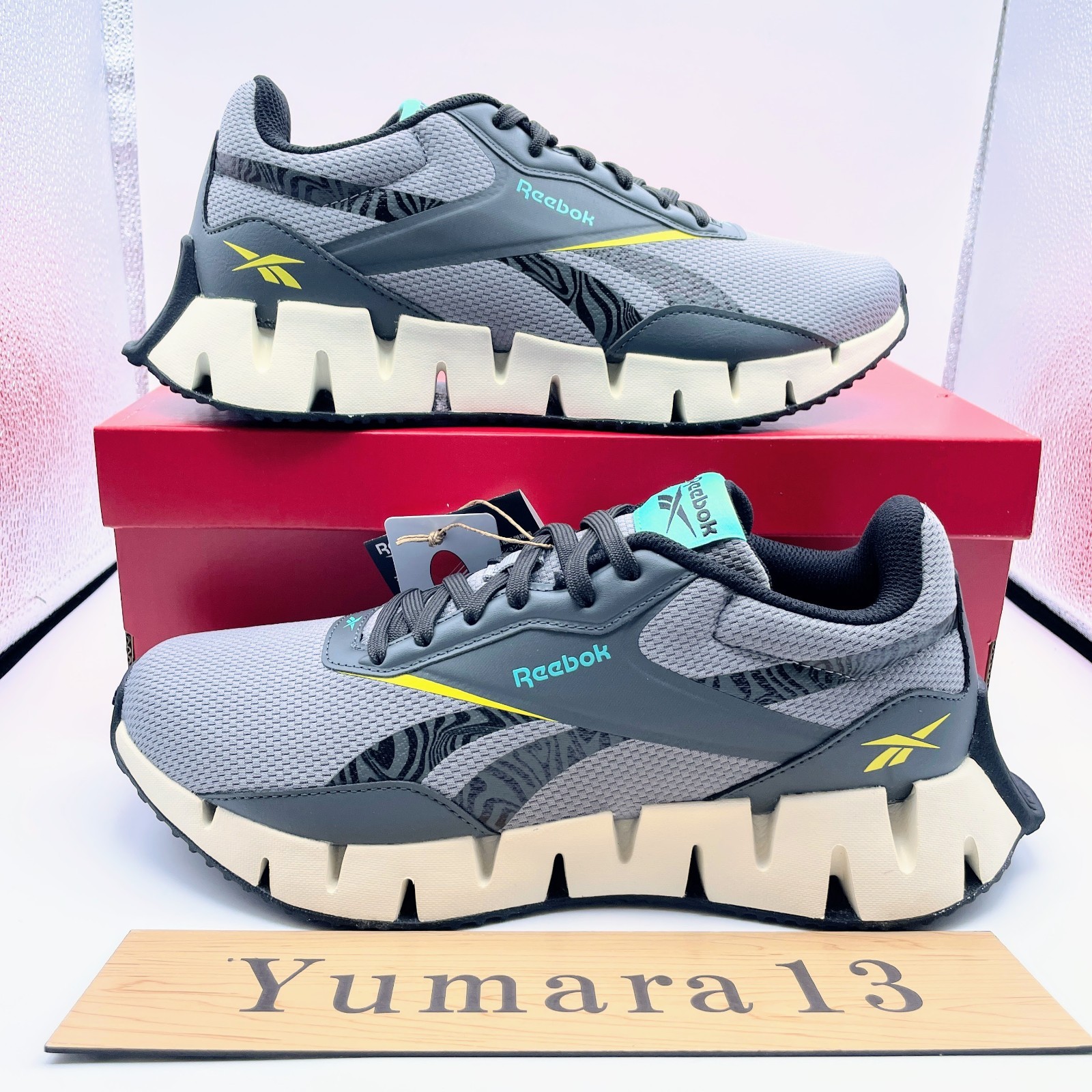 Reebok Zig Dynamica Str Grey Chalk Yellow 100209976 Men's Size image 2