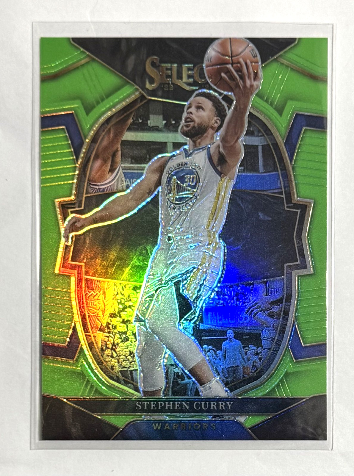 2022-23 Panini Select Concourse Neon Green Prizm 16/75 Stephen Curry #27 hs9